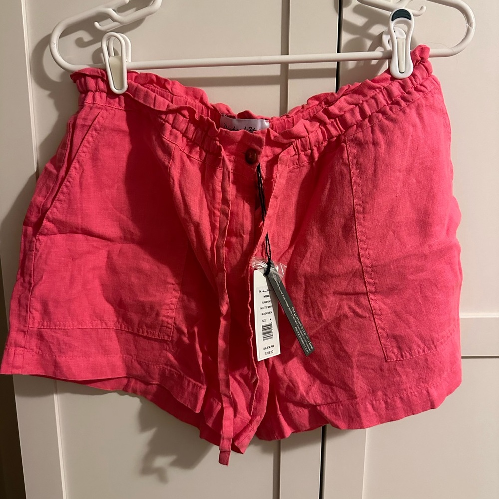 Michael Stars linen shorts, NWT, medium, flamingo